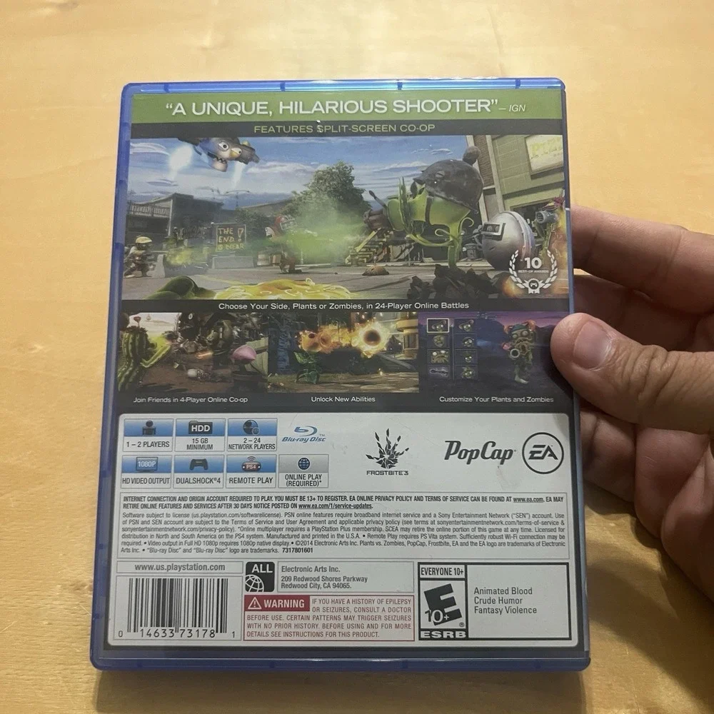 Plants vs Zombies Garden Warfare PS4 Complete CIB Tested EA PopCap